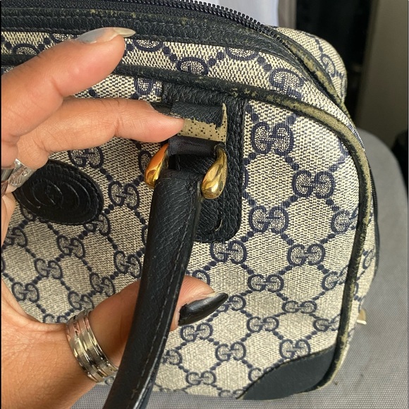 Authentic Gucci GG Web Monogram Design Handbag Matching Wallet - Navy - Picture 7 of 16